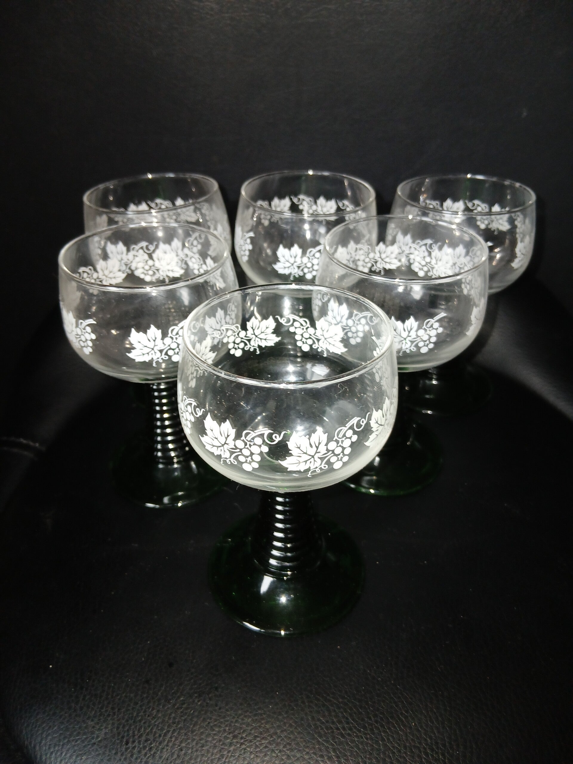 Luminarc green-stemmed wine glasses