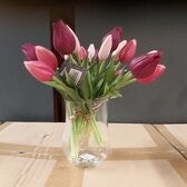 Kunstbloem tulp bundel van 3 stuks aubergine roze 25cm EAN: 8505422095549  Kunstbloem Nova Nature