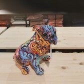 Gekleurde Bulldog - Exclusieve beelden - Moderne sculptuur Bulldog - Hoogwaardig kunststof EAN: 2000317370313