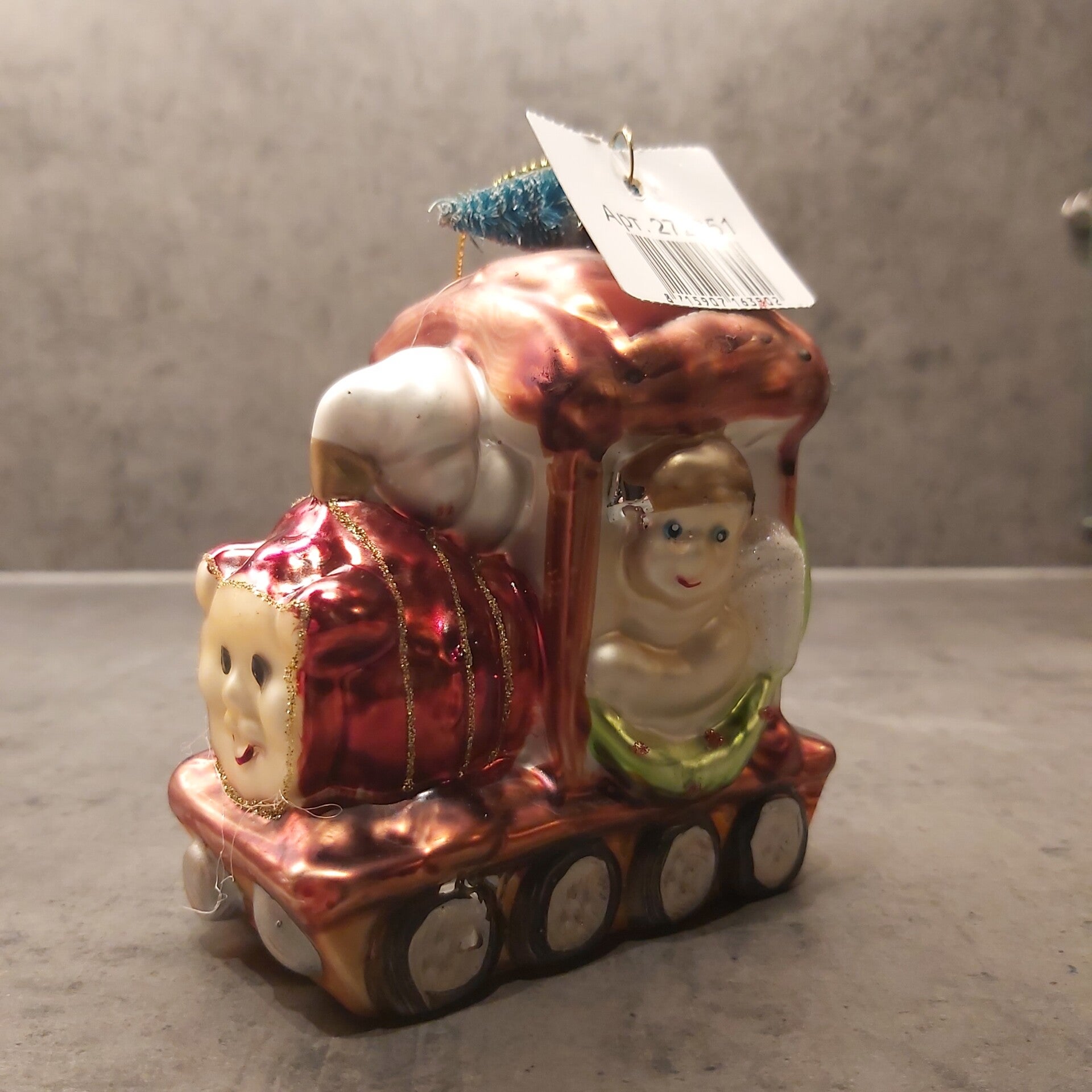 Funny kerstglas kersttrein