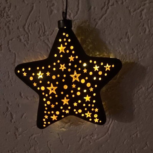 LED Christmas star light 18cm zwart
