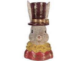 Clayre & Eef Decoratie Beeld Konijn 16x13x29 cm Beige Kunststof