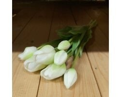 Bos tulpen 7 stuks wit - Kunstbloem EAN: 8710883442287