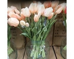 Kunstbloem tulp bundel van 7 stuks roze 47cm EAN:  8505487017364