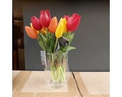 Kunstbloem tulp bundel van 3 stuks rood/oranje/geel 25cm EAN: 8505422095358