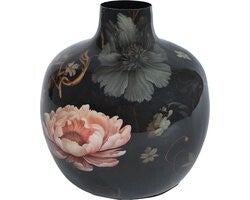 Vaas "Pigeon" M zwart bol metaal 18x18x18cm