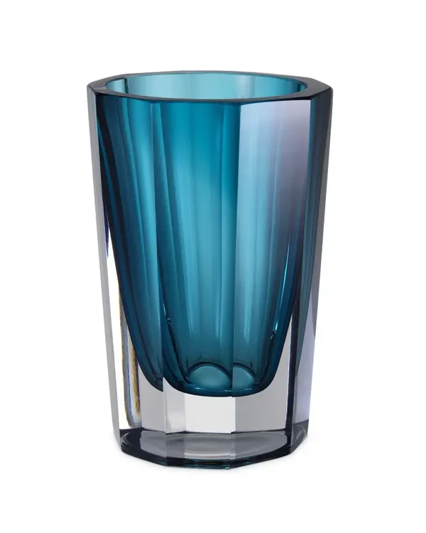 Eichholtz Vaas Chavez L blauw - Handgemaakt - Kristal - Exclusieve woonitems voor binnen