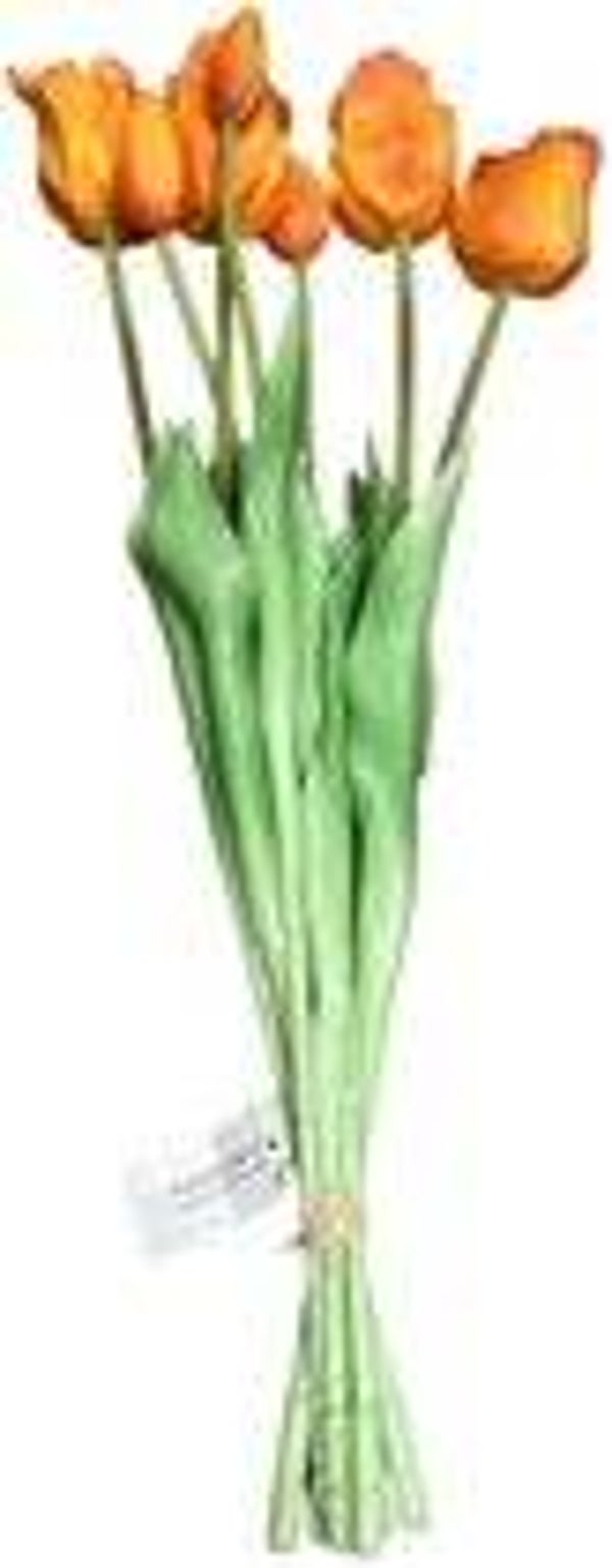 Bos tulpen open 47cm oranje - Kunstbloem - Kunstboeket EAN: 8710883478729