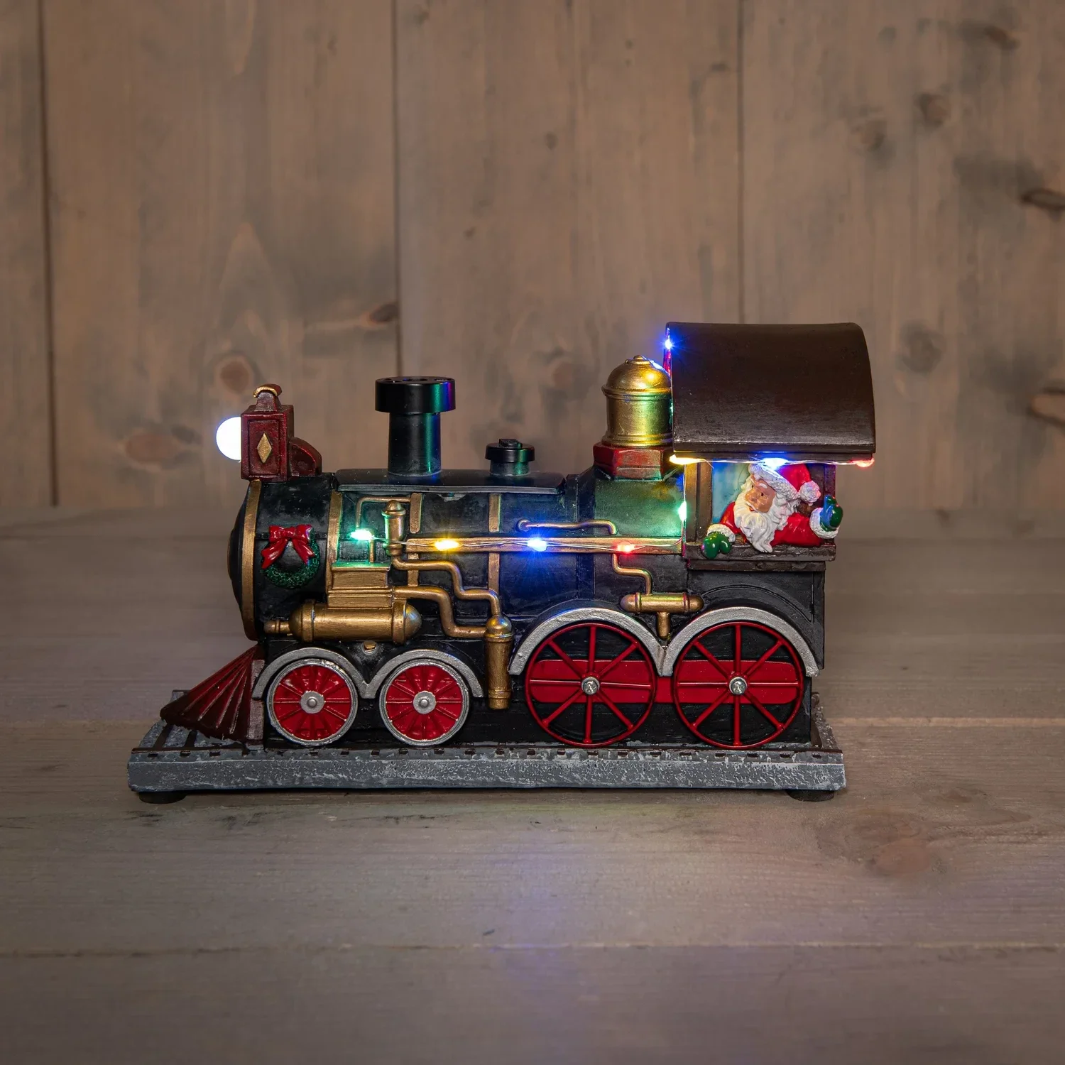 Anna's Collection kerst stoomtrein met geluids - en lichteffecten 19x14,5x27,5cm