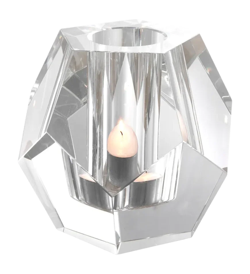 Eichholtz Teelichthouder Coquette kristal D16 H15cm - Handgemaakt - Exclusieve woonitems voor binnen