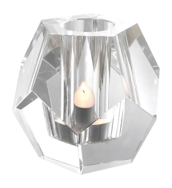 Eichholtz Teelichthouder Coquette kristal D16 H15cm - Handgemaakt - Exclusieve woonitems voor binnen