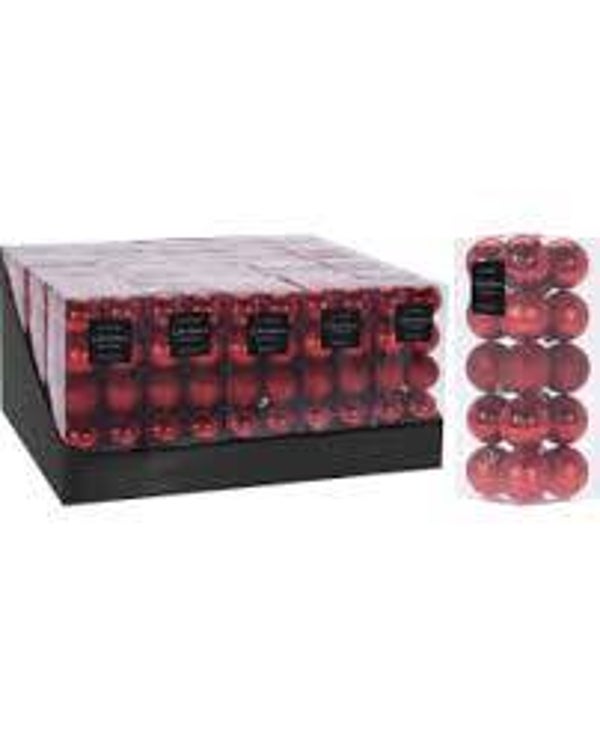 Kerstbal 20x40mm rood 20 stuks