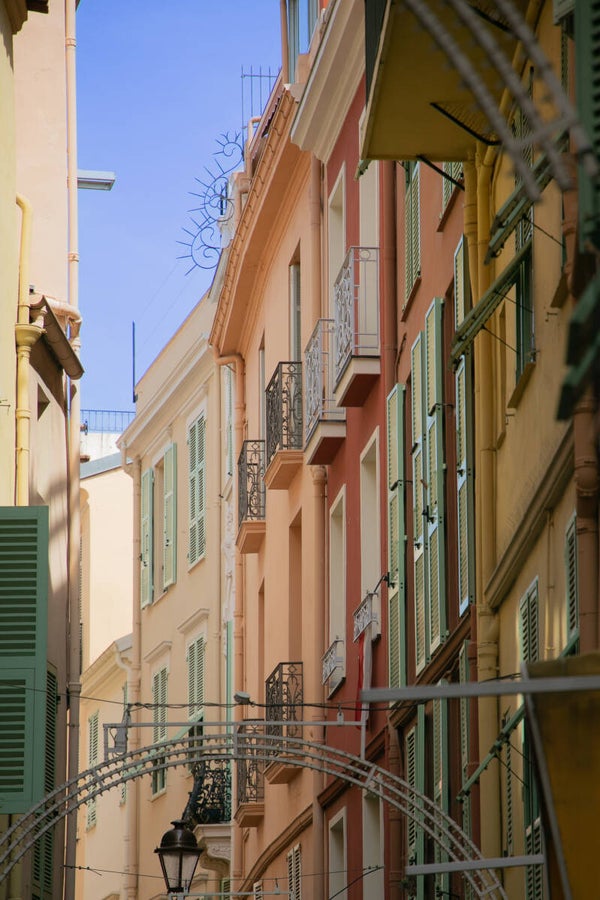 Wanddecoratie - Gekleurde straat | Monaco