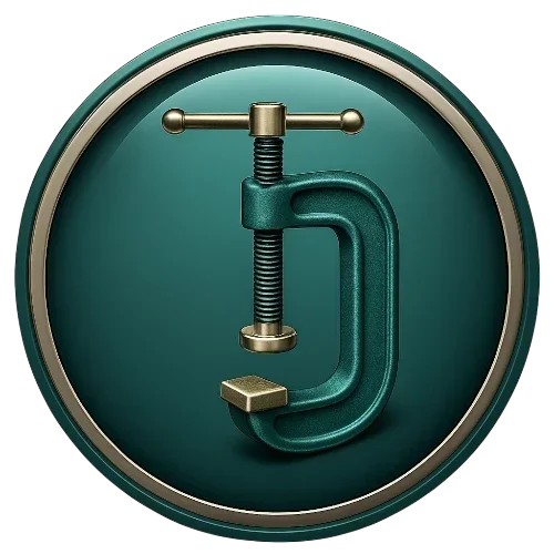 Teal and Silver C-Clamp Emblem