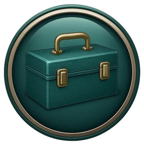 Teal and Silver darker toolbox Emblem