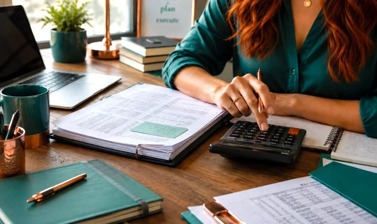 Virtual assistant managing bookkeeping and admin paperwork for a trades small business — MGVA remote office support for Ontario contractors