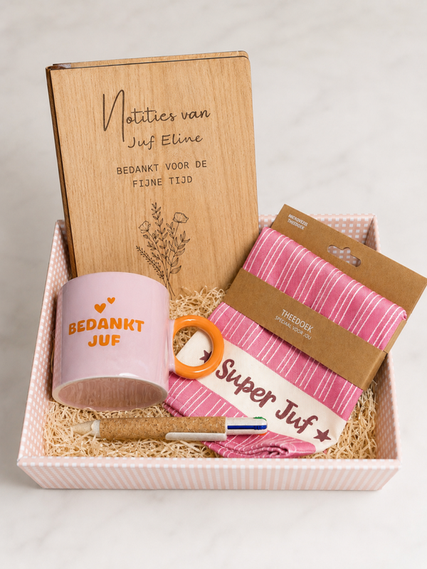 Gepersonaliseerde cadeauset einde schooljaar