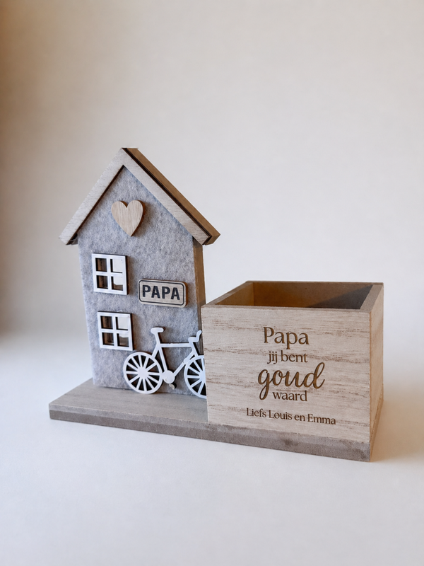 gepersonaliseerd houten huisje vaderdag