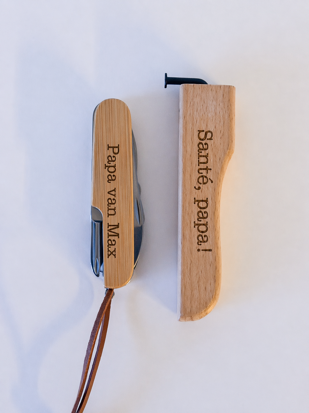 cadeauset gepersonaliseerd zakmes en opener