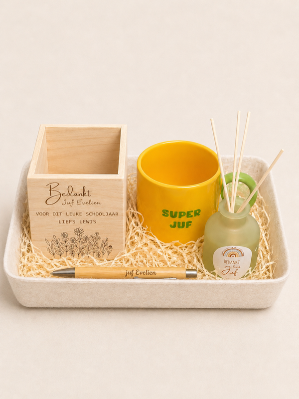 Gepersonaliseerde cadeauset einde schooljaar