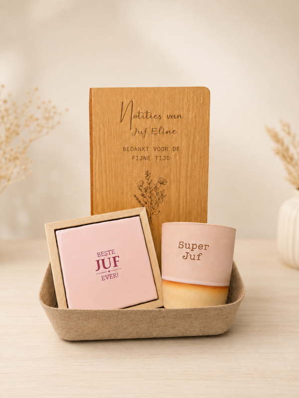 Gepersonaliseerde cadeauset einde schooljaar