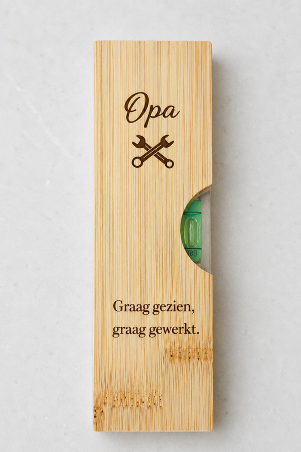 Waterpas & Flesopener met Gravure