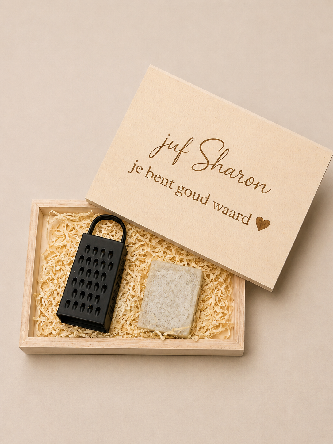 Cadeaudoosje met aromablokje met rasp