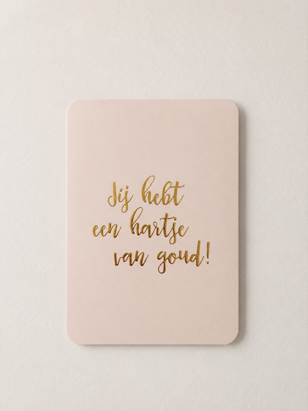kaartje hart van goud goudfolie