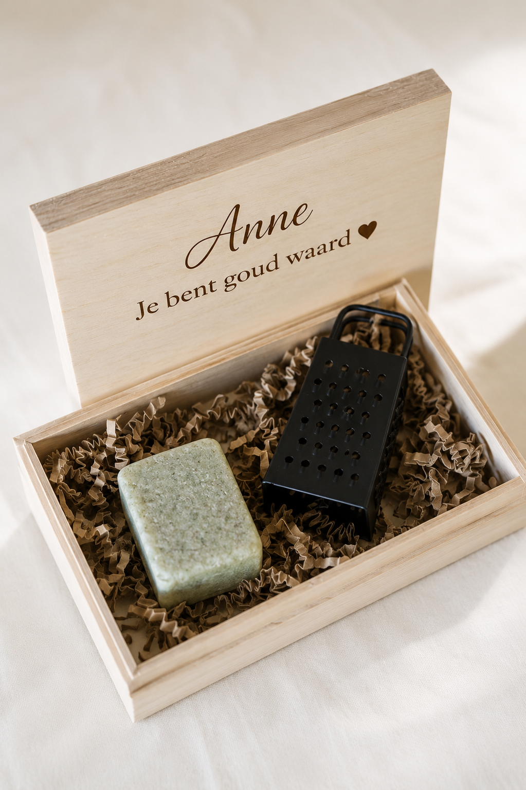Cadeaudoosje met aromablokje met rasp