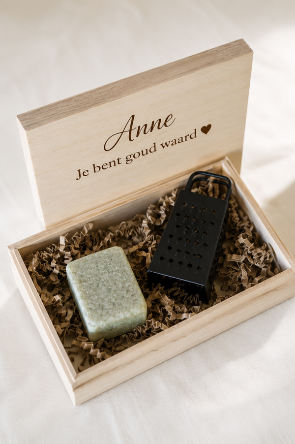 Cadeaudoosje met aromablokje met rasp