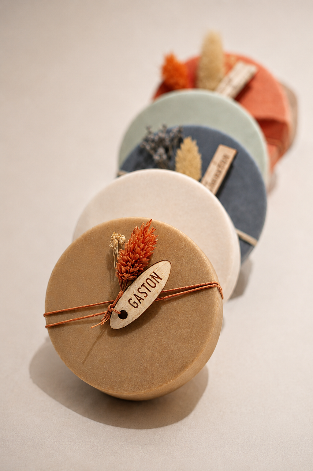 suede box rond (verschillende kleuren) - 5 stuks