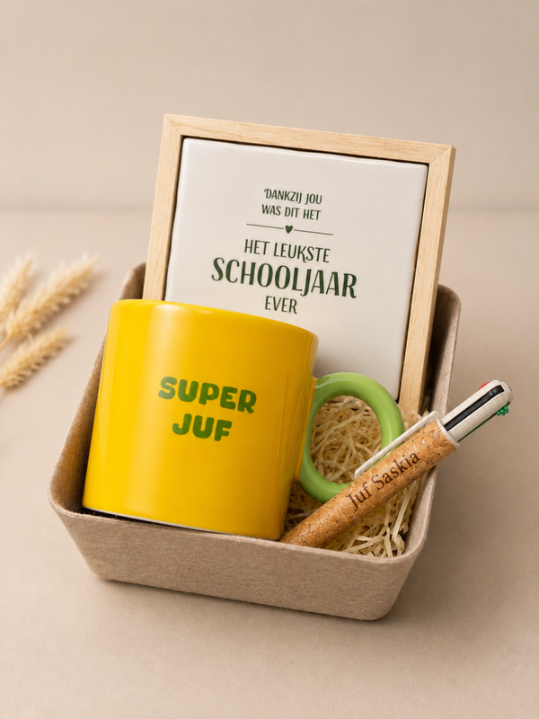Gepersonaliseerde cadeauset einde schooljaar