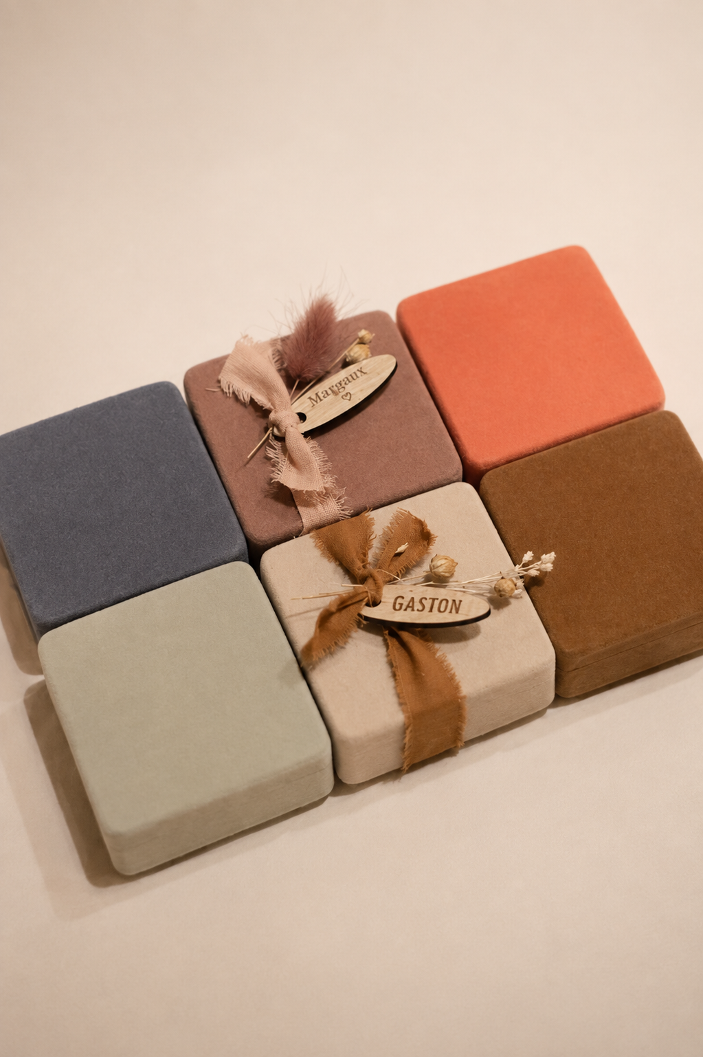 suede box vierkant (verschillende kleuren) - 5 stuks