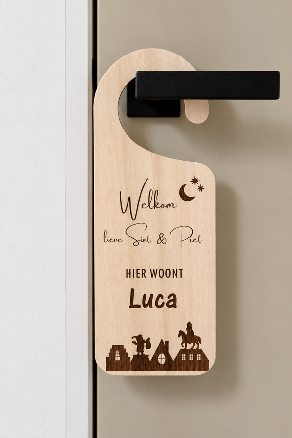 gepersonaliseerde deurhanger voor Sinterklaas