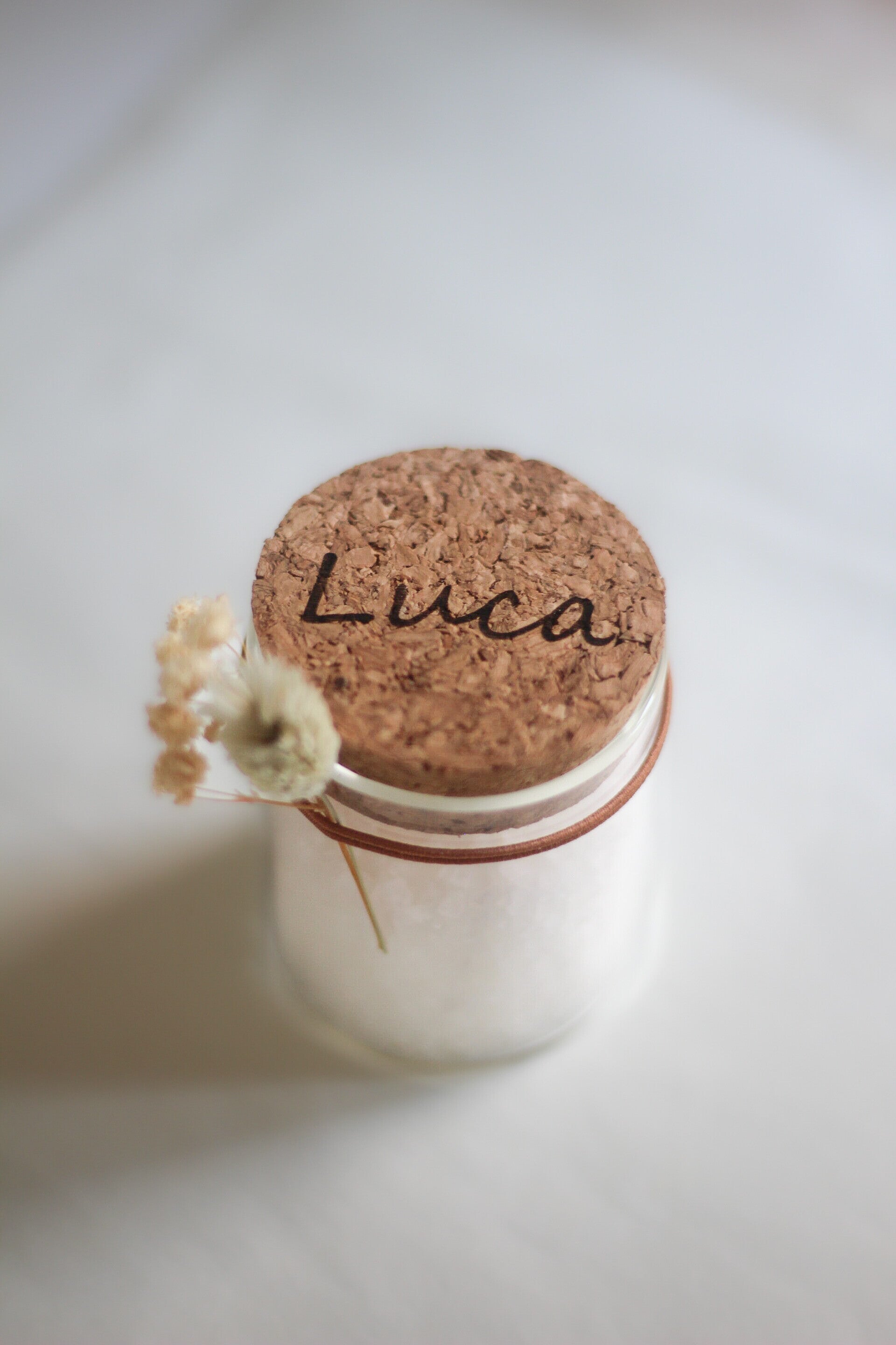 gegraveerd cilinderpotje met kurkstop