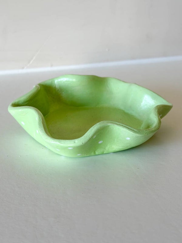 handgemaakt schaaltje klei -  pastelgroen