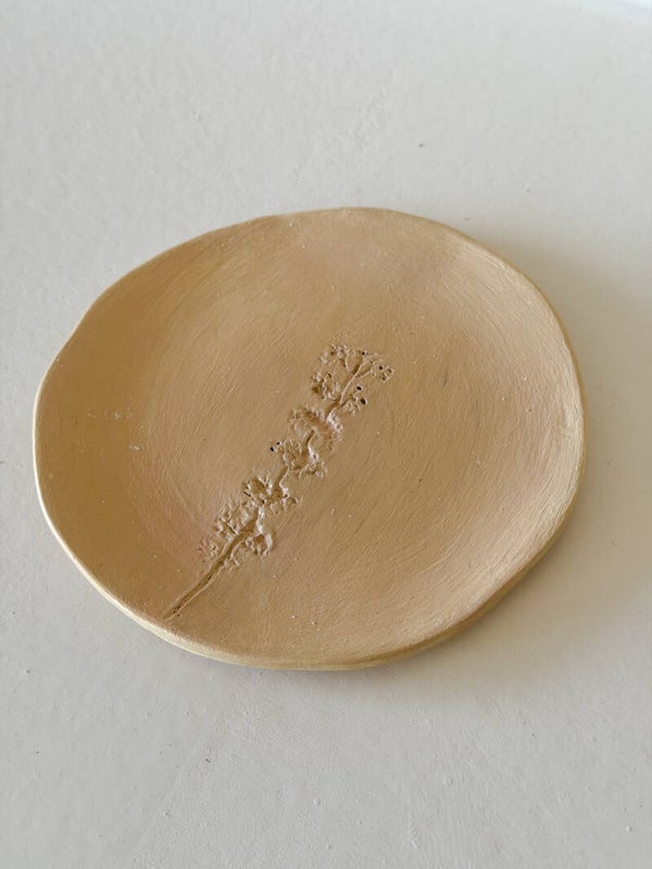 handgemaakt schaaltje klei -  beige