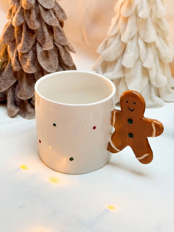 Kerstmok keramiek crème Gingerbread