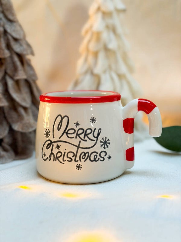 Kerstmok keramiek Candycane Merry Christmas