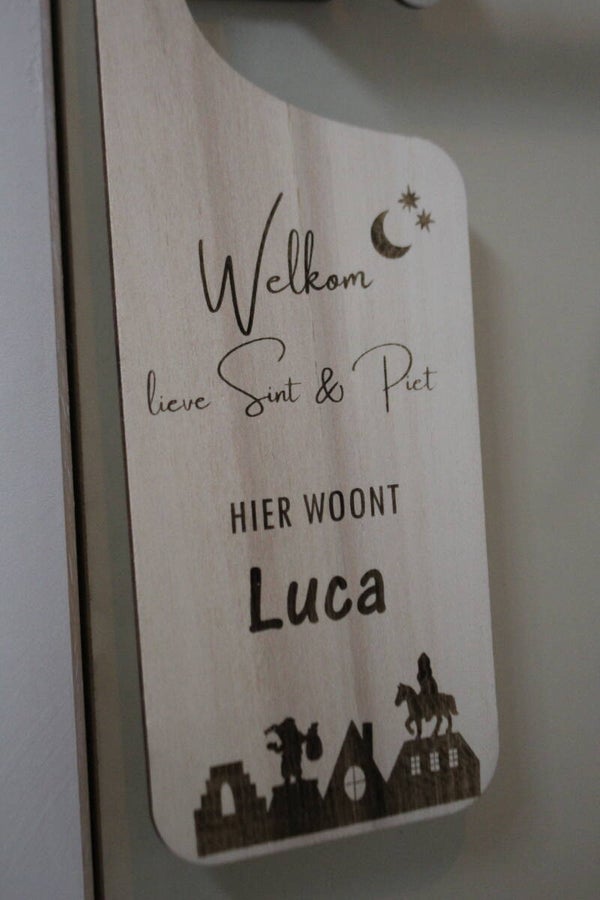 gepersonaliseerde deurhanger voor Sinterklaas