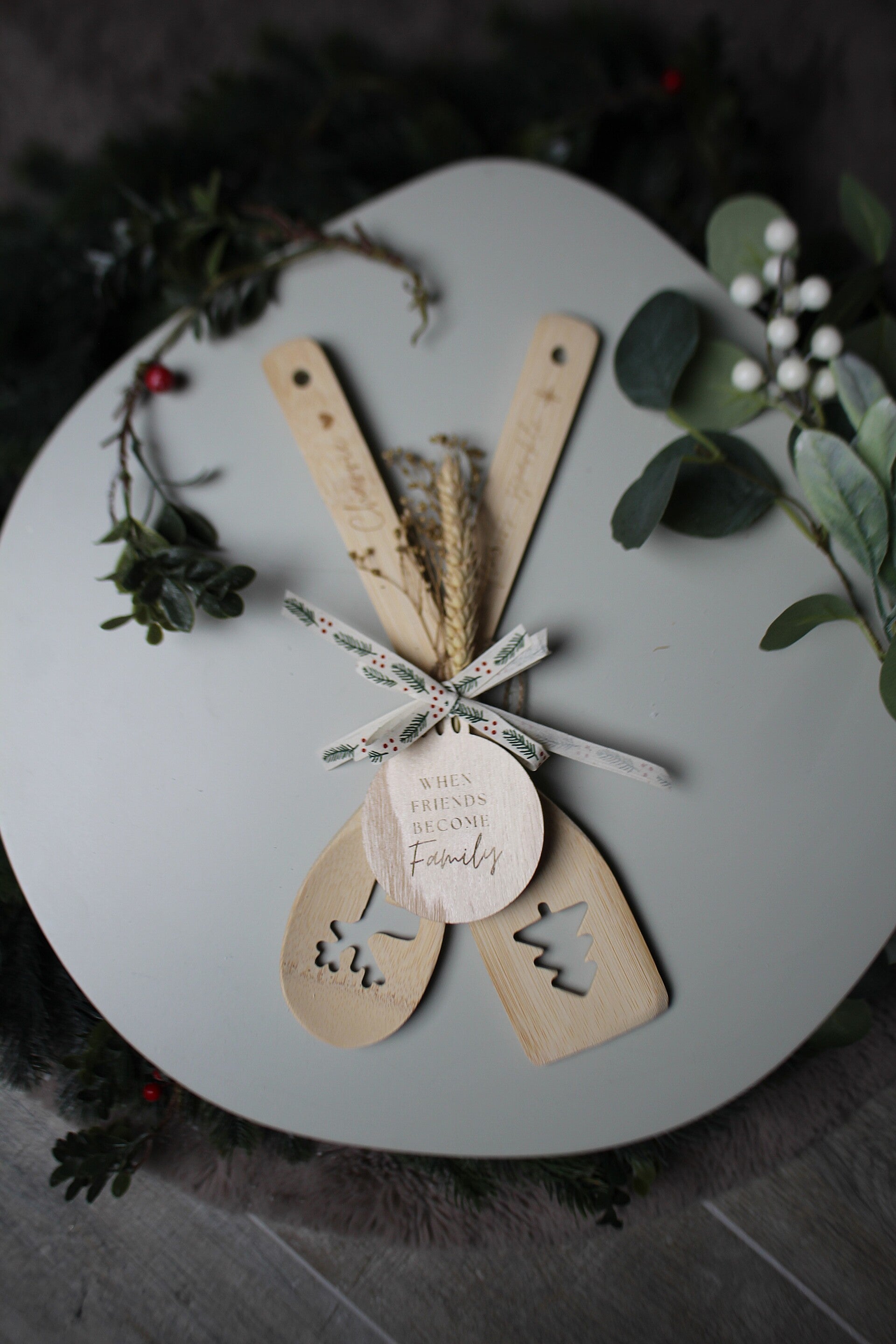 geschenkset bamboe kookset en kersthanger