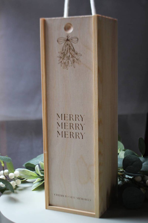 Gepersonaliseerde Houten Wijnkist - feestdagen
