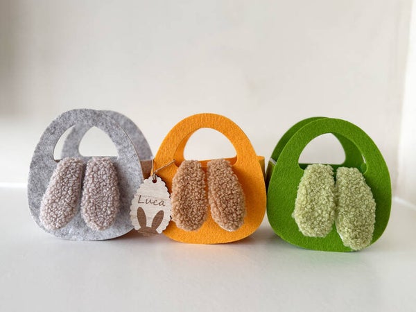 paasmandje konijnenoren met gepersonaliseerde paashanger - nog 1 kleur beschikbaar