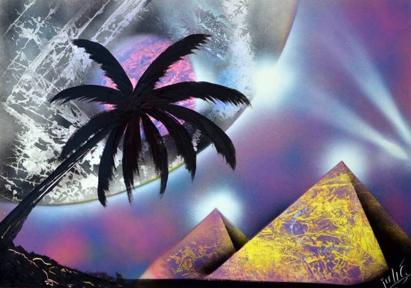 Lila-Spray Space Art- Papier