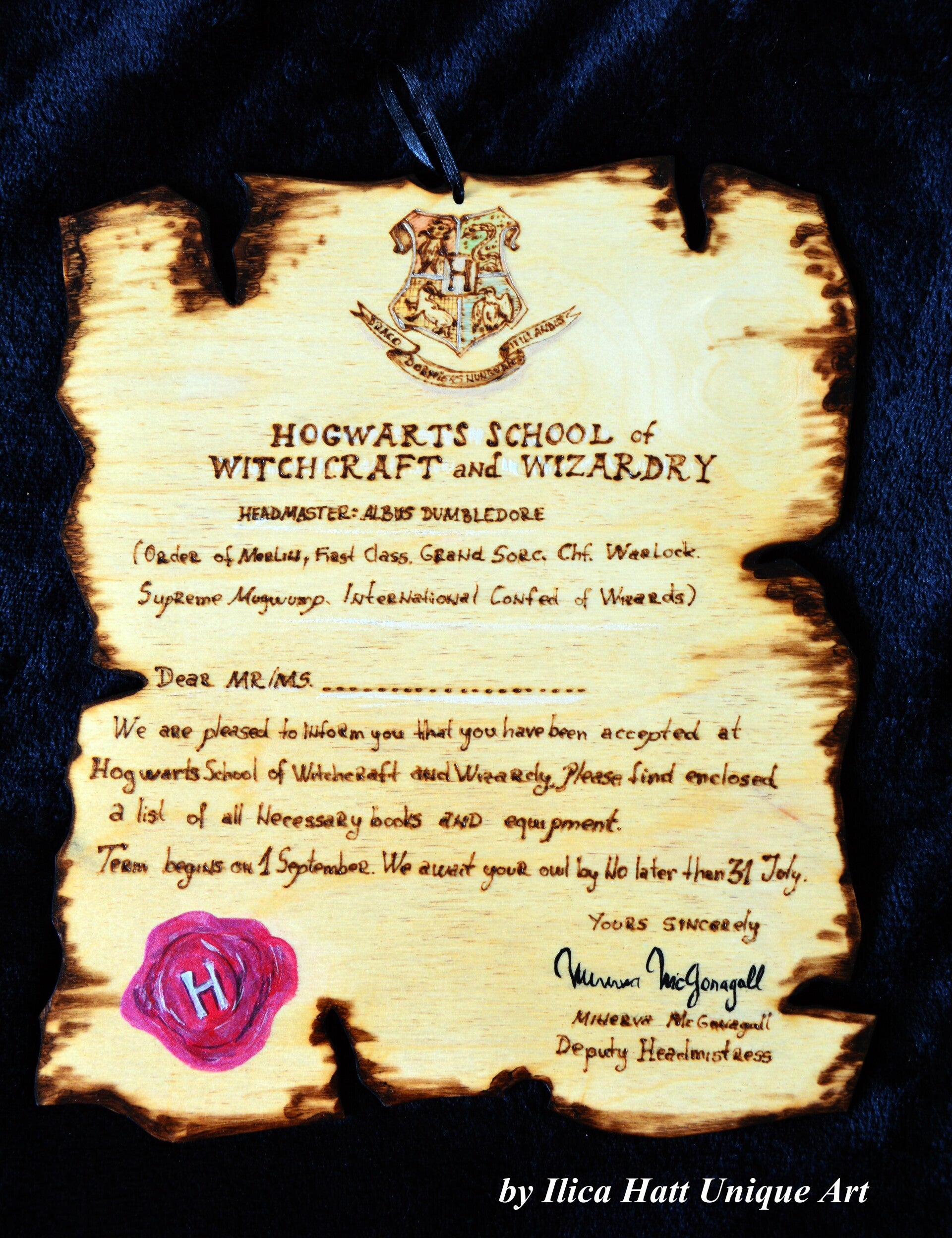 Personalisierbar Hogwarts Einladung