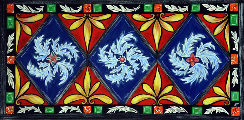 Bunte Gläser - Leinwand: 80 cm x 40 cm , 1,60 cm, Acryl