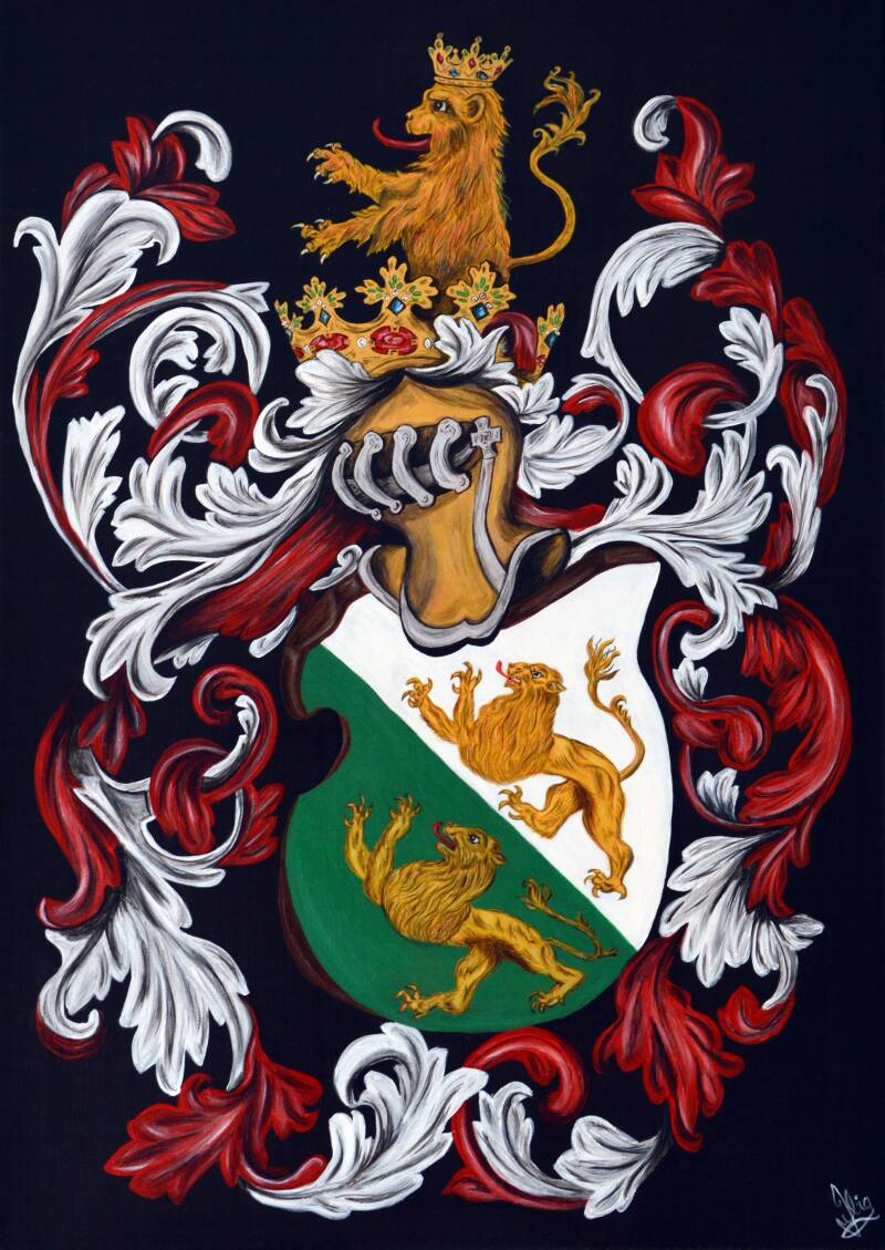 Thurgau Heraldry- Leinwand -70 cm x 50 cm x 1,50 cm,  Acryl