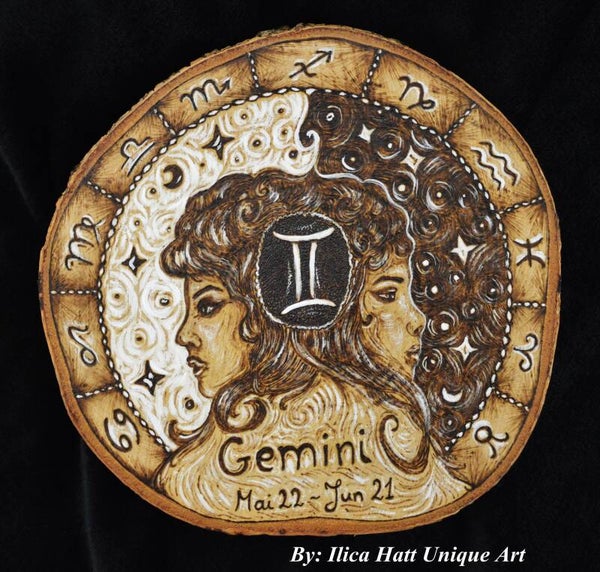 Gemini Sternzeichen Deko  Scheibe