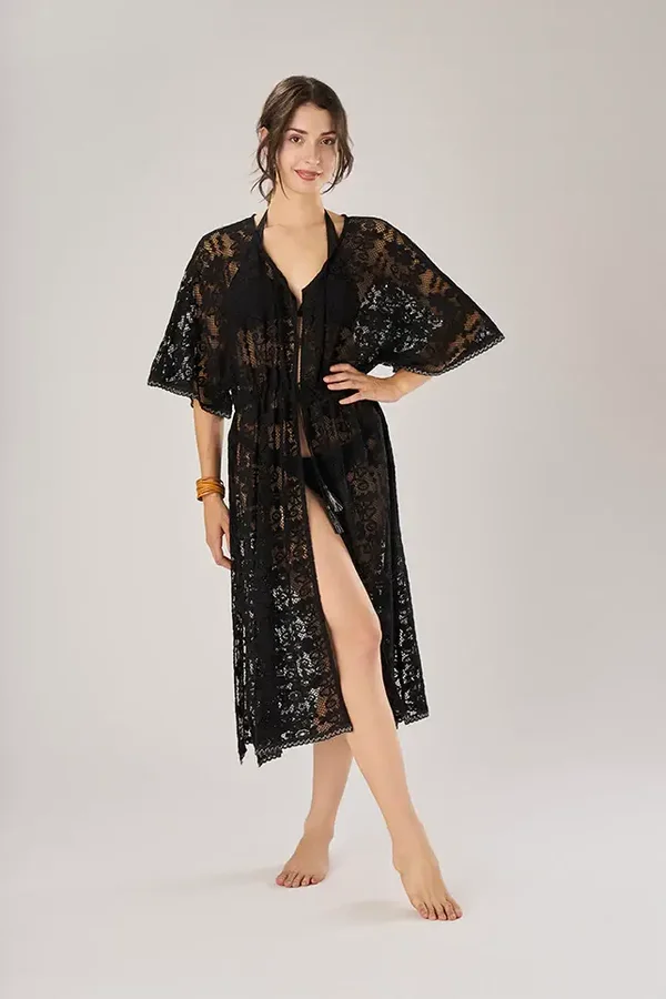 Kimono Pizzo Nero RobyZu