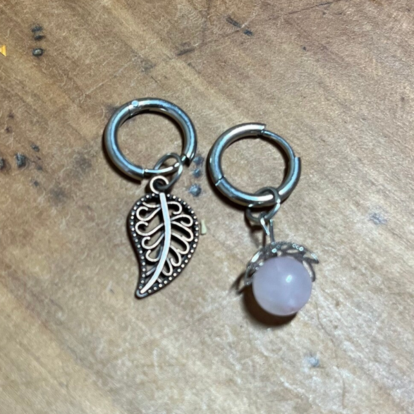 Boucles d'Oreilles Quartz Rose